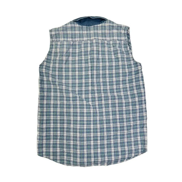 Vintage Faded Glory Sleeveless Shirt Womens Size Large Plaid Grunge Button Front - Picture 5 of 8